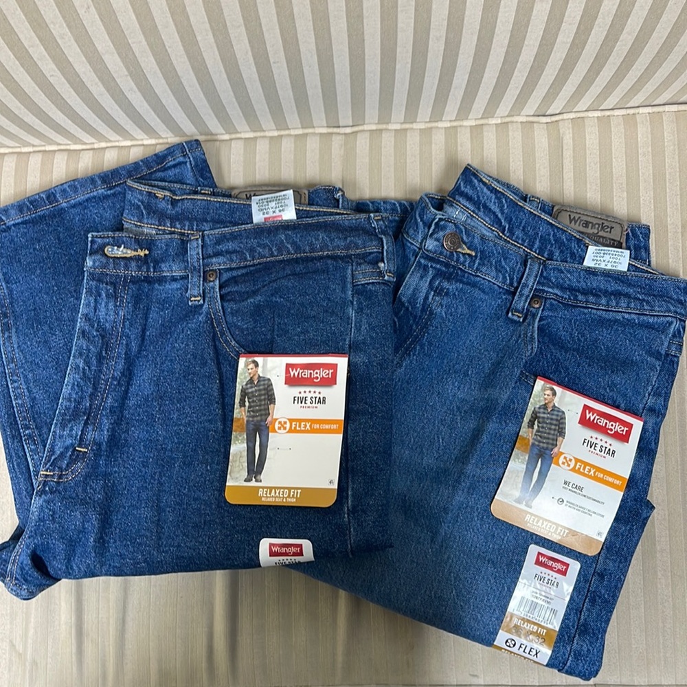 Wrangler Flex Relaxed Fit Jeans 2 Pair 36x32
